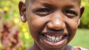 Boy Smiling with teeth showing