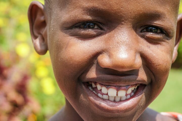 Boy Smiling with teeth showing